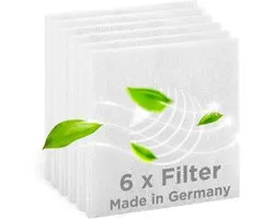 6x vervangingsfilter stoffilter luchtfilter voor Limodor ventilatoren en Limot ventilatieapparaten LF/ELF en F/C, model F-LF/5 00010 LIG, afmetingen 238 x 238 x 18 mm, papier, wit
