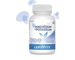 Magnésium + Potassium | 120 gélules VÉGÉTALIEN | Réduit la fatigue | Effet alcalinisant | Fabriqué en Belgique | LEPIVITES
