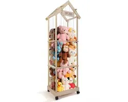 Benelux Select Knuffel Opberger – Knuffelopberger – Knuffel Opbergsysteem – Verplaatsbaar - 360° wielen - 145 x 47 x 35 cm