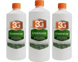 3x 3G Professioneel Groene Aanslag Verwijderaar 1 liter - Groene Aanslag Reiniger - Terras Reiniger - Mos Verwijderaar - Terras Schoonmaken - 3-pack - Oprit Reiniger