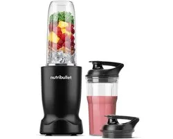Nutribullet Turbo - Blender - Smoothie Maker - 1000 Watt - 6-delige Set - 900 ml & 590 ml Drinkbeker - 2 To-Go Deksels - Zwart