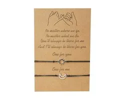 Bixorp Friends Bracelets d'amitié pour 2 avec Silver Sun & Moon - BFF Bracelet Filles - Best Friends Bracelet Friendship Gift for Two