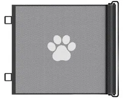 Dog Gates For Doorways - Mesh Extendable Pet Fence | Indoor Screen For Bathroom And Doorway And Kids Room Fireplace Basement Outdoor Kitchen Garden