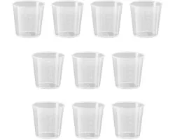 NTHProducts - Plastic Liquid Measuring Cup - 30 ml - Set van 10 - Transparant - Meetbeker voor Keuken - Perfect voor Koken en Bakken - Ideaal voor Labo...