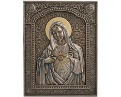 Statue/figure Veronese Design - Plaque murale Le Cœur Immaculé de Marie - (hxlxp) env. 19 cm x 15 cm x 1,5 cm