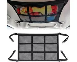 Dailygoods- Bagagenet Dubbellaags Ontwerp - Opbergnet Auto - Plafond Cargo Net - Verbeterd Ritsontwerp - Lichtgewicht - 90 x 65 cm