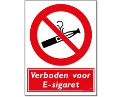 E-sigaret / Vape bord - Verboden - Aluminium - 30 x 40 cm - Weerbestendig