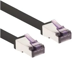 1aTTack.de - 0,25 m - CAT6a Superflex Ethernet Gigabit LAN-netwerkkabel RJ45 CAT6 A patchkabel 10000 Mbit/s SFTP PIMF 500 MHz compatibel met CAT6 CAT5 - zwart - 1 stuk