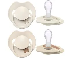 Sucette Dynamique Difrax LOVI 18+ Mois - Beige Clair & Crème - 2 Pièces