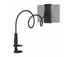 Tablet Houder Bureau met Flexibele Zwanenhals – Verstelbare Tablet & Telefoonhouder met Klem – Geschikt voor iPad, Samsung Galaxy Tab en Smartphones – Zwart
