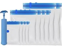 Vacuum Seal Bags for Clothes Travel | Space Saving Reusable Portable Organizer with Pump - Travel Compression Bags - For Home Clothes Blanket Storage Packaging Moving Cruise Suitcase