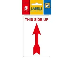 Sticker - THIS SIDE UP - Rood - Voor Verzenddoos - 10 stuks