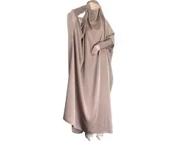 Nivard Gebedskleding Dames - Abaya - Islamitische Kleding - Khimar - Jilbab - Vrouw - Alhamdulillah - Khaki