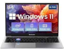 Ordinateur portable Blackview AceBook 8 - 15,6 pouces Intel N97 de 12e génération - 16 GB de RAM 512 GB SSD Windows 11 Grijs