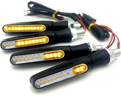 HSXL - 4 pièces Clignotants Moto LED Dynamiques - Clignotants Moto - Universel - Pliable - Dynamique - Lumières clignotantes - Clignotants - Relais intégré - IP68