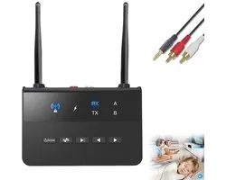 Bluetooth 5.4 ontvanger en zender 2-in-1 - AUXRCA auto TV APTX adaptief - Geschikt voor tv's en home audiosystemen - Kunststof
