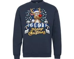 Pull de Noël Gand | Ugly Christmas Pull Femme Homme | cadeau de Noël | Supporter du KAA Gant | Marine | taille 152/164