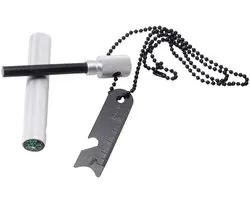 WiseGoods Allume-feu Firesteel Premium avec barre en magnésium et sifflet de secours - 6 cm et 9000 allumages - Survie en plein air - Camping