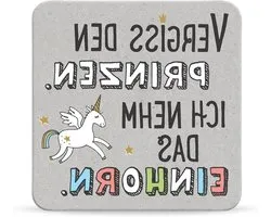 Sheepworld, Happy Life - 44579 - Coaster No. A5, Forget the Prinzes. Ich nehm das Einhorn, Cork, 9.5 cm x 9.5 cm