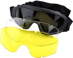 Alta-X - Masque Airsoft - Masque de ski - Avec différents verres - Zwart