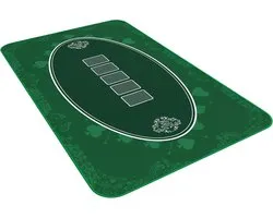 Bullets Playing Cards, Designer pokermat groen in 100 x 60 cm, voor eigen pokertafel, Deluxe pokerdoek, pokertapijt, pokertafelkleed