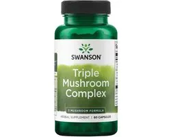 Swanson - Triple Mushroom Complex - Maitake (Grifola Frondosa) Extract - Reishi (Gandoderma Lucidum) Extract - Shiitake (Lentinus Edodes) Extract - 60 Capsules - 600mg