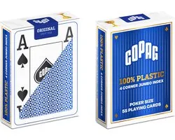 Plastic speelkaarten Blauw 4 hoeken - Copag