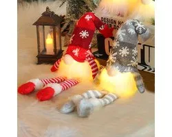 2 pieces Christmas decoration, Christmas gnome, illuminated LED Christmas decoration, indoor Christmas decoration, Christmas gnome accessories, gnome figures, Christmas fabric