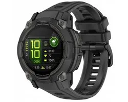Siliconen bandje - geschikt voor Garmin Instinct 3 Amoled / Solar 45mm - gespsluiting - zwart