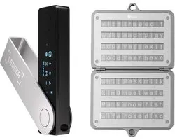 Ledger Nano X + Ellipal Seed Phrase Steel - Hardware Walllet Bundel - Bluetooth - Seed Phrase opslag - Offline bescherming voor Crypto