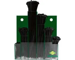 Kabelbinderassortiment 600-delig in wanddisplay zwart SapiSelco