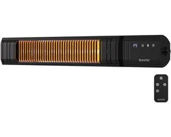 Auronic Terrasverwarmer - Infrarood Verwarming - Touch Display - 15m2 - IP65 - Elektrische Heater - 2500W - Afstandsbediening - 9 Standen - Zwart