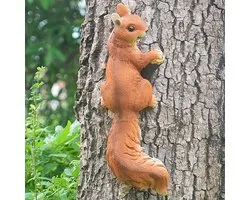 Squirrels Tree Decor,Outdoor Animal Sculpture Ornament Squirrel Resin Animal Sculpture Yard Decor for Outside Funny Tree Climber Figurine Outdoor Patio Lawn Decor