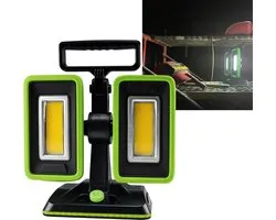 Chilitec LED duo bouwlicht bouwlamp met oplaadbare accu | 2 x 30 Watt | 5600 Lumen | 4500 K | wit licht | IP54 waterdicht | geschikt voor binnen en buiten | Draagbare bouwverlichting | Werkplaats licht | met draaghendel | draagbaar | dimbaar