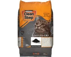 Jadawa - Clean Step 100% Natuurlijk (20 Liter) - Kattenbakvulling - Grey Activated Carbon voor Sterke geurneutralisatie - 99.5 % Stofvrij kattengrind - Kattenbakvulling klontvormend