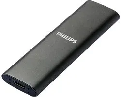 Philips externe SSD 2TB - draagbare SSD schijf - USB-C - aluminium - Antraciet