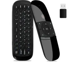SnelShoppen - Air Mouse afstandsbediening met IR-leerfunctie, 6-assen gyroscoop, toetsenbord en muisfunctie voor Nvidia Shield, Android TV Box, Smart