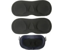 Twee beschermende schuimrubberen kussentjes voor VR-lenzen; accessoires compatibel met Pico 4, Meta Quest 3, Quest 2, Oculus Quest en Valve Index; zwart; hoogwaardig schuimrubber voor een perfecte pasvorm; zwart.