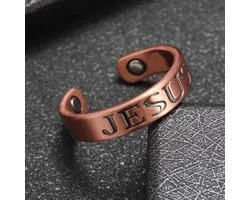VANDAAG VERZONDEN - Ring - Christelijk - Jesus Jezus - Koper - 1 Size