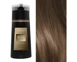 Nova Hair Instant Dye Shampoo Light Brown - Rijk aan Natuurlijke Extracten - Dekking voor Grijs Haar - Kleur Shampoo voor man en vrouw - NovaHair - Nova Hair Shampoo Light Brown - 200 ml
