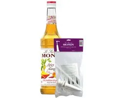 Monin Siroop Spicy Mango (70 cl) + Pompje (10ml)