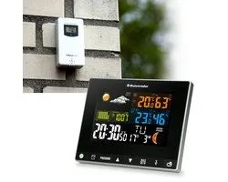 Buienradar BR-700 Digitaal Weerstation met Buitensensor - Weerstation Buienradar met Luchtdruk, Temperatuur en Groot Display - Zwart