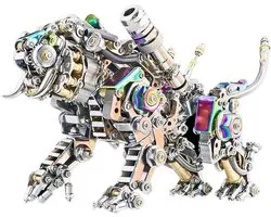 Puzzle Métallique - Kit de Construction 3D - Casse-tête - Acier Inoxydable - 18x8x12 cm - Smilodon