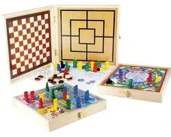 Jeujura wooden box 100 bordspellen