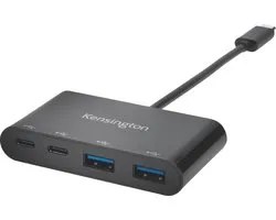 Kensington USB 3.1 Hub - 4-Poorten - 2 USB-A - USB-C - Universeel - Zwart