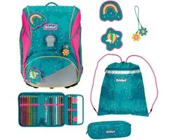 Scout sac d'école Alpha Set 4 pièces Happy Confetti bleu pétrole
