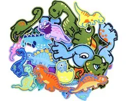 Rainbecom - Ensemble de 26 pièces de Dinosaurus mignons - Écussons - Emblème thermocollant - application de tissu et thermocollant