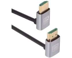 Cablecc - Cable HDMI 2.1 Ultra Thin HDTV Cable 8K 4K Hypersuper Flexible Slim Cable Under Angled Up Angled 90 Degree - ShopVlot