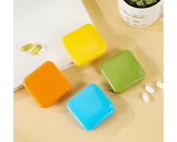 4 stuks Tablet Box with 2 Compartments, Portable Travel Pill Box, Mini Pill Box for Handbag, Compact Medicine Organizer for Vitamins Nutritional Supplements