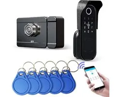 VIN® Deurslot Buitendeur - Smartlock - Slim Deurslot Met Vingerdrukherkenning - Codeslot - Elektrisch Deurslot Met Code Toegang - Intelligent Smart Lock - Roestvrij staal - Zwart